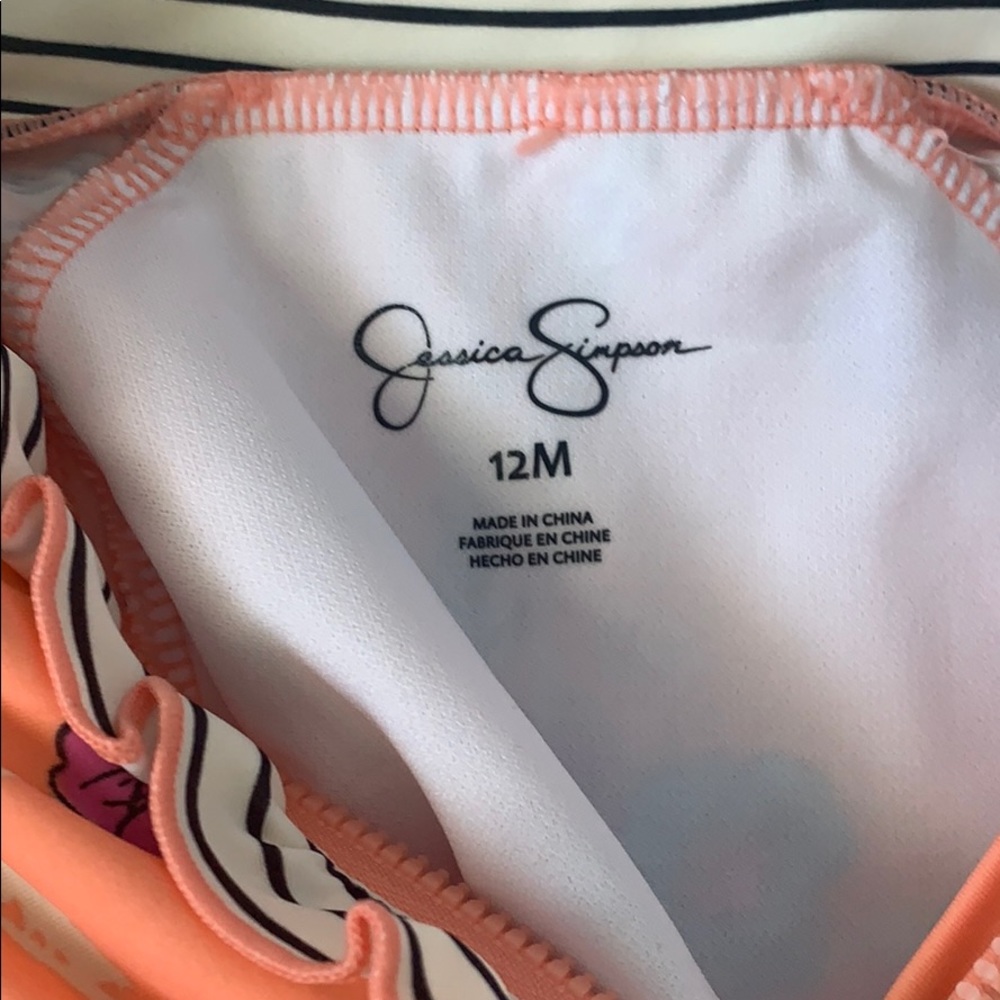 RARE New Jessica Simpson Rashguard Ruffle Swimsuit - Picture 5 of 7